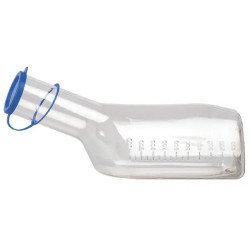 Urinflasche für Männer, 1000ml, autoklavierbar, graduiert, glasklar, mit Verschluss